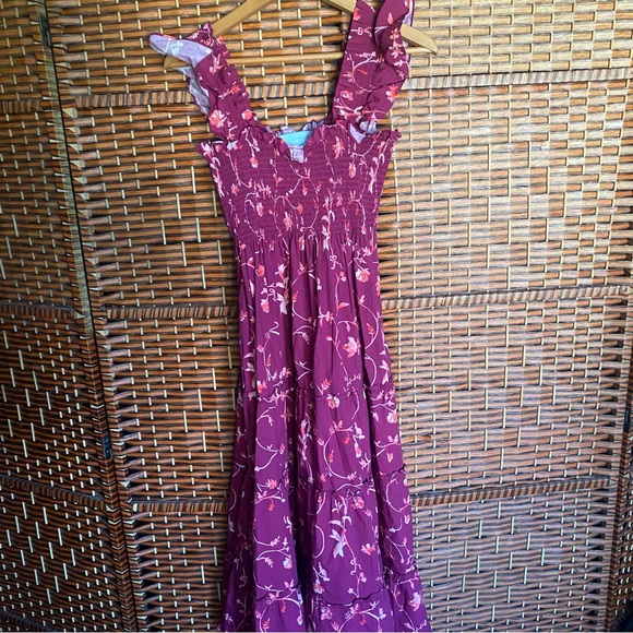 NWOT Hill House “The Nap Dress” in Burgundy Pink Botanical Print - Picture 7 of 8